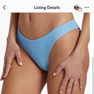 NWT BILLABONG SUNRAYS COCOA BIKINI BOTTOMS - BLUE SKIMPY COVERAGE Medium